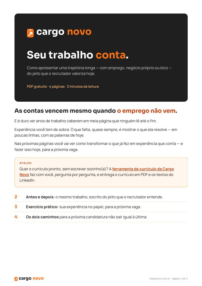 Capa do PDF Seu trabalho conta