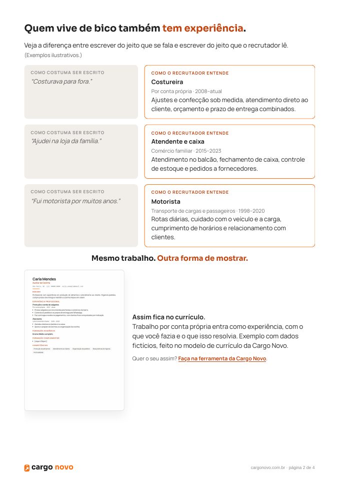Página 2 do PDF: o mesmo trabalho escrito antes e depois